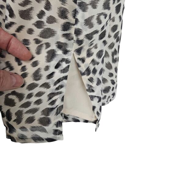Vtg Victorias Secret Womens Sz 4 Slip Dress Cream Leopard‎ Lined Flowy Y2K 90s - Picture 6 of 12